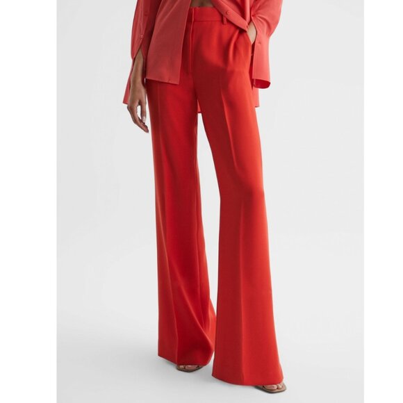 REISS Maia Wide-Leg Trousers – Coral – US 0 – NWT - Picture 1 of 6